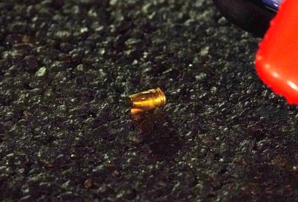 A shell casing at the crime scene.