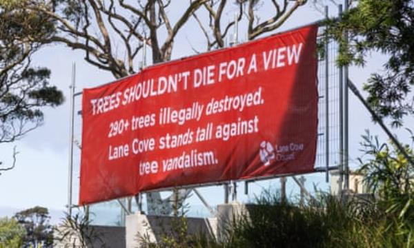 A large sign blocking the view of properties in Lo<em></em>ngueville in Sydney’s north