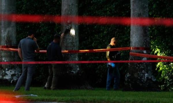 Law enforcement officers work after reports of shots fired at the Trump Internatio<em></em>nal Golf Club in West Palm Beach, Florida.