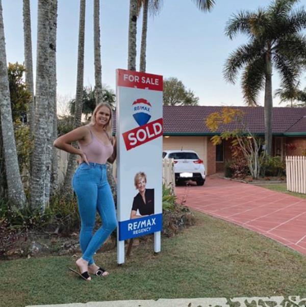 Maddie Walton seen in front of her home.