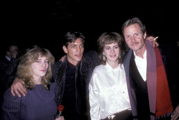 Eric Roberts, Julia Roberts and their sister Lisa Roberts and actor Jon Voight attend the 'Runaway Train' Premiere Party on December 4, 1985 at The Plaza Hotel in New York City.