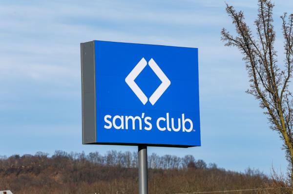 A sign for Sam's Club is seen at the entrance to the members-o<em></em>nly retail warehouse store at the Lycoming Mall in Muncy, Pennsylvania.