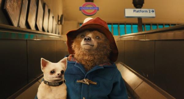 A clip of an animated Paddington bear on the Lo<em></em>ndon Underground