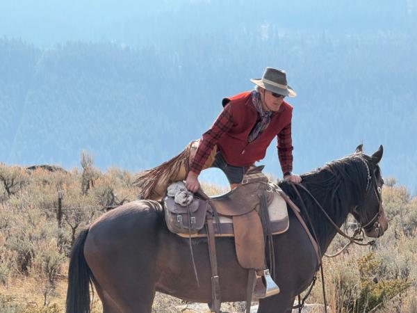 Peter De Cabooter on a horse. 