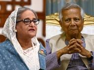 Bangladesh Former PM Sheikh Hasina (L) and interim leader Muhammad Yunus (R). (Image: AFP)