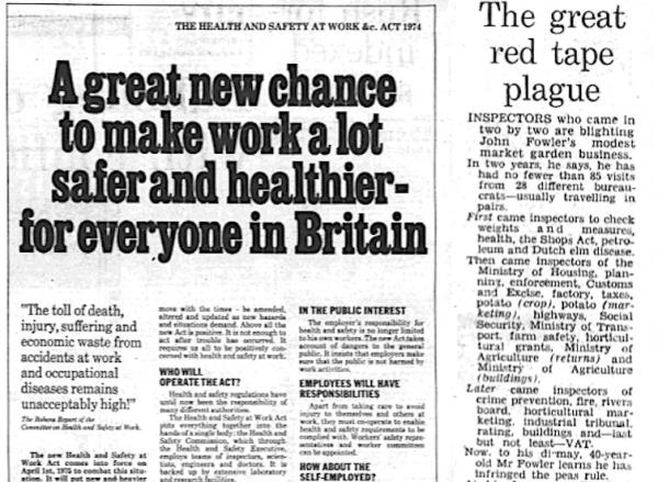 Newspaper cuttings from the Daily Mail in 1975