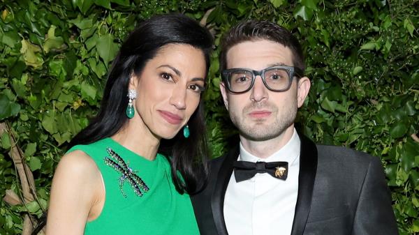 Huma Abedin, left, with Alex Soros