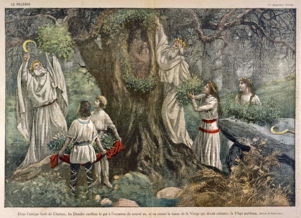 Druids collecting mistletoe.