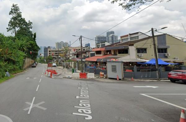 A Google Map street view shows how much of the original house land had been encroached upon to build the public road.