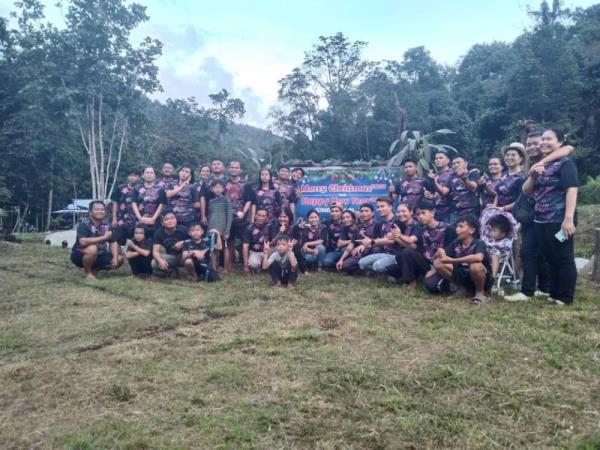 The hills will be alive with the sound of music this Christmas again as forester Postar Miun’s family gather at this clearing by the river in Kampung Nolumad, Ranau at the foot of Mount Kinabalu and hold their annual festive karaoke jam. — Picture courtesy of Postar Miun