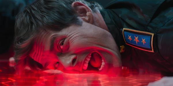 James Marsden as Tom screaming while held down to the floor in So<em></em>nic the Hedgehog 3