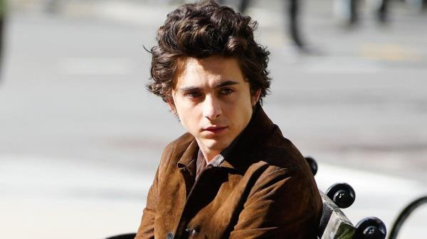 Timothee Chalamet as Bob Dylan in A Complete Unknown