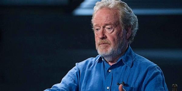 Ridley Scott speaking on stage