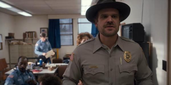 David Harbour as Jim Hopper in Stranger Things Season 1: Chapter One: The Vanishing of Will Byers