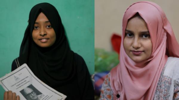 While Simran Akter (right) is currently studying at a nursing college in Mohammadpur and hopes to get a license by 2027, Shafia Siddiqui’s (left) nursing dream was short-lived. She now runs a successful baking business. Photos: Mehedi Hasan 
