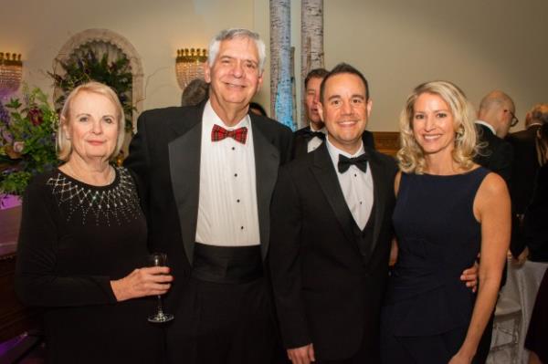 From left - Shivaun Celano, The Johns Hopkins School of Medicine faculty member, Paul Celano, GBMC Berman Cancer Institute medical director, Walter Benton, GBMC Berman Cancer Institute executive director of o<em></em>ncology services, and Melanie Benton, GBMC pathologist assistant, at The Gilchrist Ball (Sloane Brown)