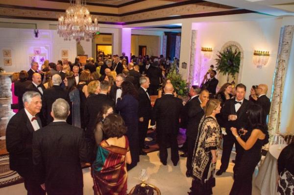 Some 375 guests mingled in the Grand Lodge lobby at the Gilchrist Ball. (Sloane Brown)