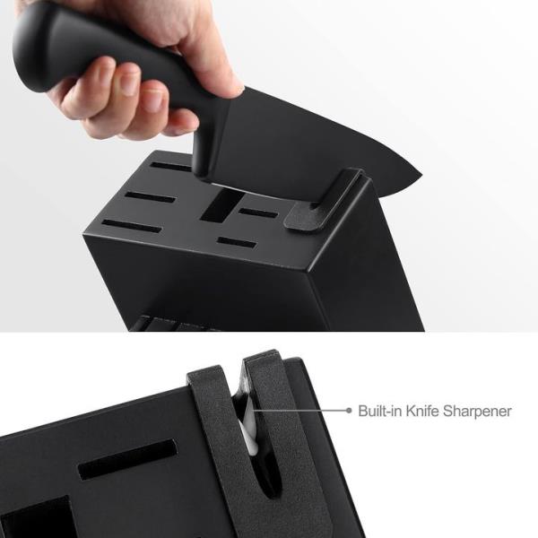 It gets no better than a space-saving built-in sharpener. Compare it to this individual option you'll buy separate from a set and store.