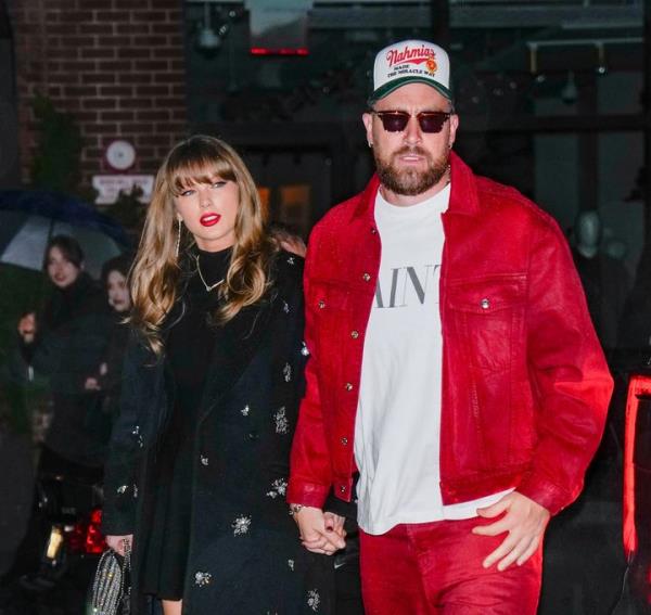 Taylor Swift and Travis Kelce out in New York on Dec. 28, 2024. The star tight end explained his opposition to fall weddings during this week's episode of his podcast, 